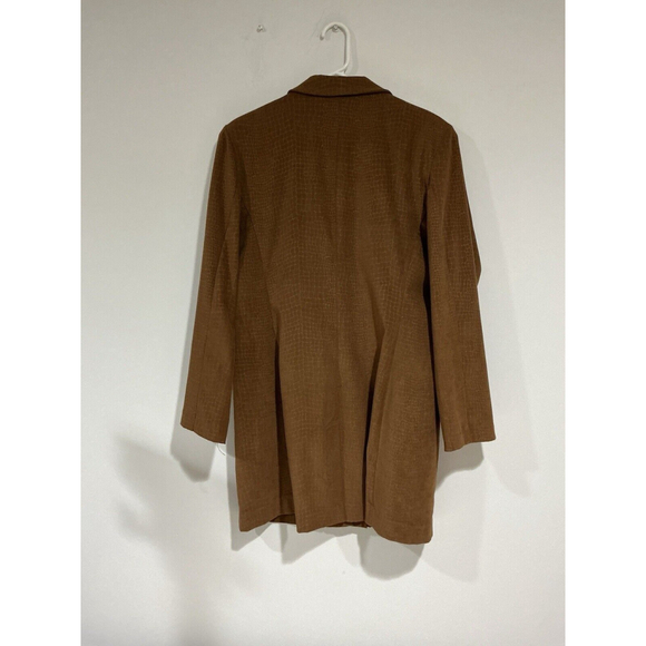 Womans Susan Ross Design Size 12 Brown Button Up Velour Long Coat - Picture 3 of 9